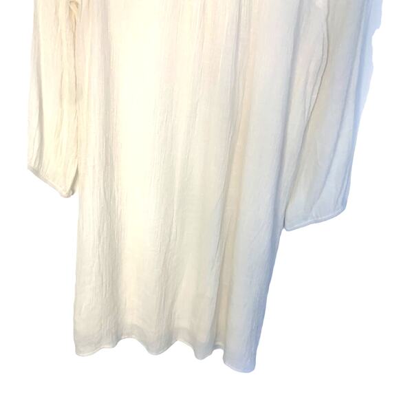 Anthropologie Mine Mini Minimalist  Dress M Ivory Chiffon Crochet Lace Coastal - Picture 5 of 7